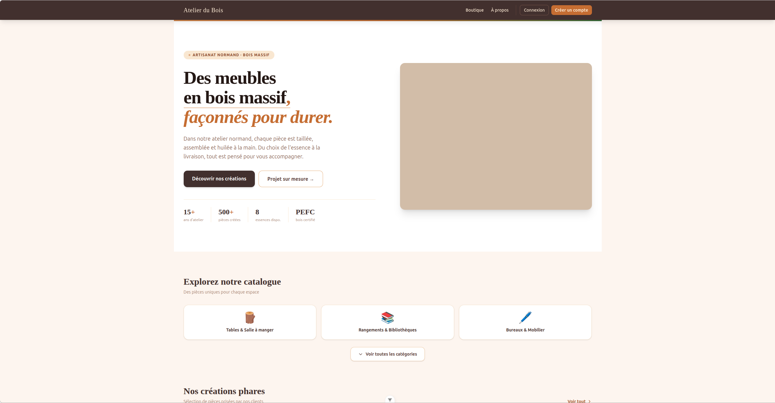 Image du projet : L'Atelier du Bois (Le Labo Symfony)