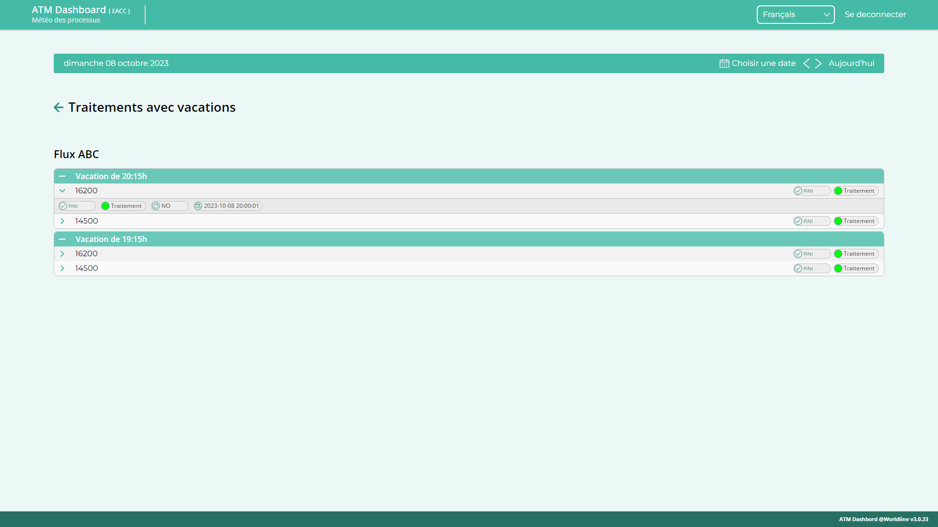 Capture du projet Météo des Processus (Observabilité & Data) : Détail d'un flux